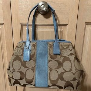 Authentic Coach Signature Print shoulder bag-large